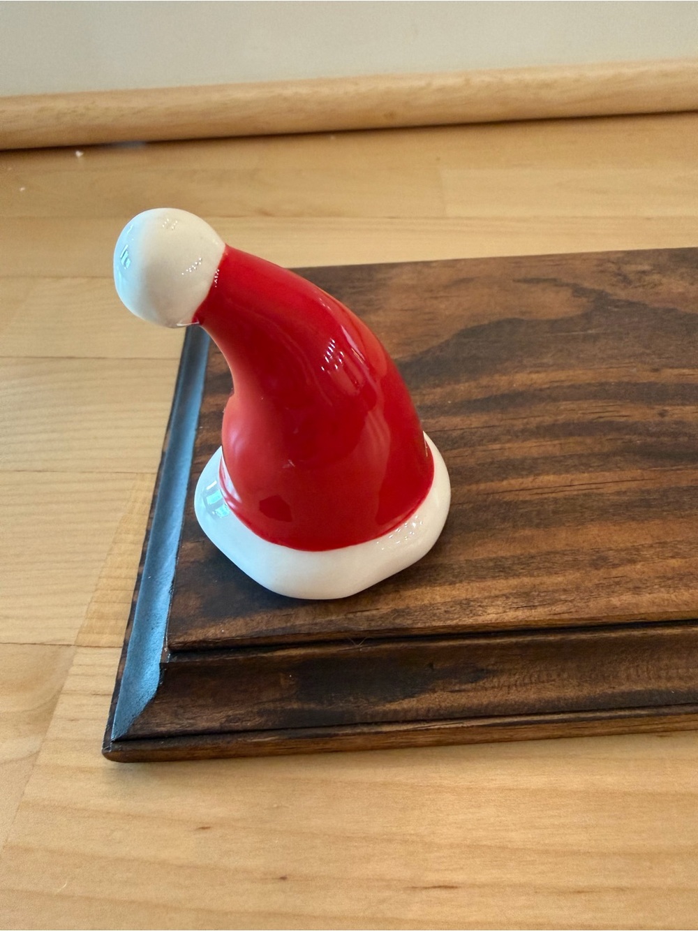 Nora Fleming Red and White Ceramic Santa Hat mini